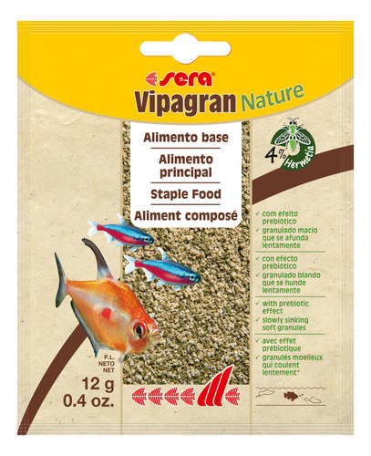 Sera Vipagran Nature 12gr Gránulos Blandos Peces Acuario