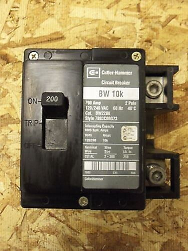 Eaton Cutler Hammer Bw Bw2200 2 Pole 200 Amp 240v Circui Aab