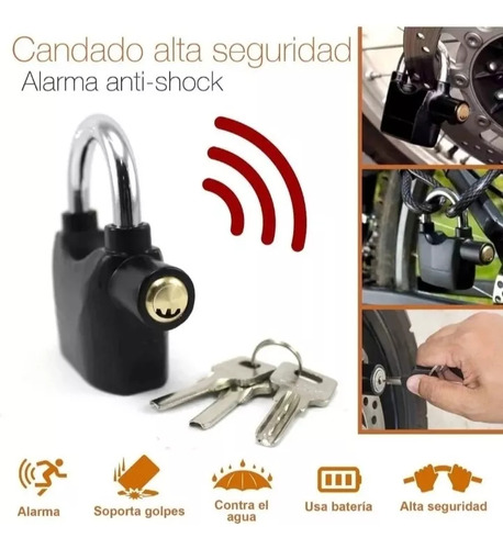 Candado Para Moto O Bicicleta Con Alarma