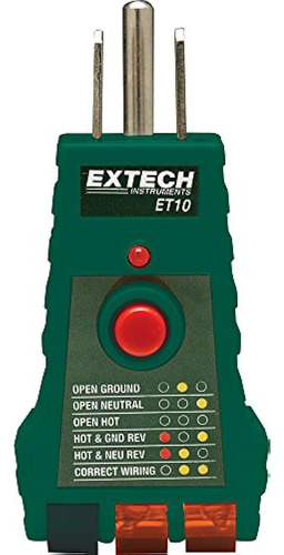Extech Et10 Gfci Receptacle Tester