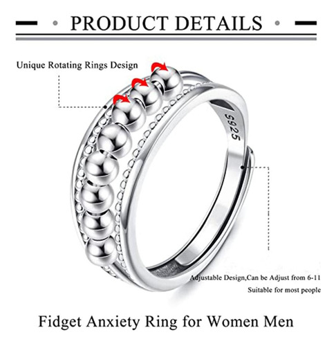 Thumb Rings Anxiety Ring Open Ring Transfer Beads Fashion