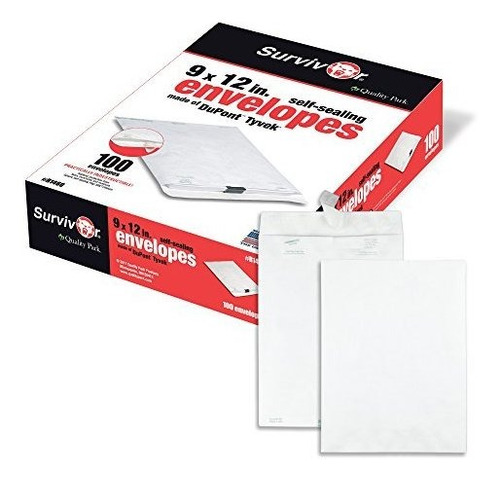 Tyvek Mailer, Quality Park Survivor R1460, 9 X 12, Blanco (c