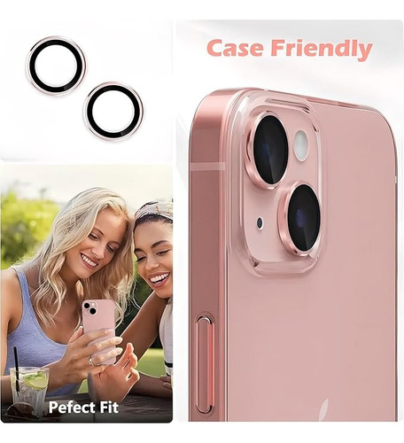 Protector Lente De Camara Metálico Para Iphone / Iphone Plus Rosa Iphone 16 / 16 Plus