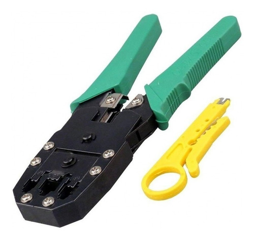 Imagen 6 de 8 de Pinza Crimpeadora + Pela Cable + 50 Fichas + Tester Rj45 Red