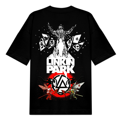 Camiseta Oversize Linkin Park Estampada Brilla En Oscuridad