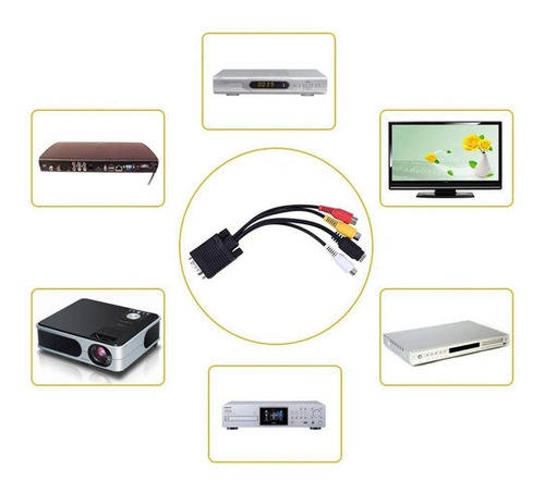 Convertidor Adaptador Vga A Rca S-video 4 Pines
