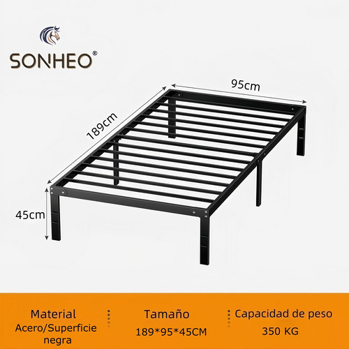 Sonheo® Bases Individuales Bases Para Cama De Fierro Bases Box Armable 189*95*45cm Muebles Baratos, Robusto, Silencioso,amplio Espacio 18'' Altura Twin Entrega Free En Todo El Territorio