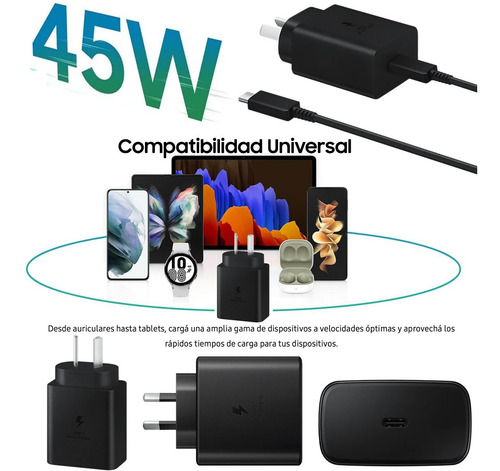 Imagen 2 de 3 de Cargador Samsung Original 45w Ultra Fast Usb C Power Adapter