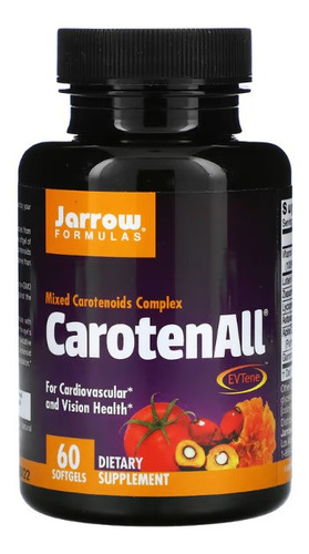 Jarrow Formulas Carotenall, Complejo De Carotenoides Mixtos, Apoya La Salud Cardiovascular Y Visual. 60 Cápsulas Blandas