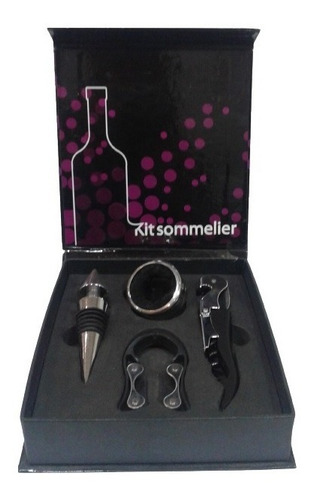 Set Vino X 4 Acc Para Sommelier Caja 15 X 14 Cm