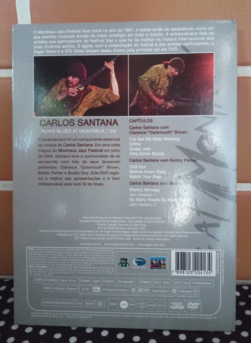 Dvd: Carlos Santana Plays Blues At Montreux 2004 (original) (Usado)