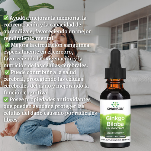 Ginkgo Biloba Extracto Liquido 29.6 Ml Swanson