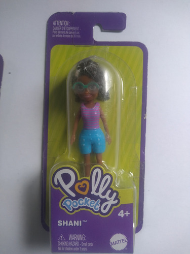 Muñequita Polly Pocket Shani Con Short Azul Blusa Rosa 2021 (Usado)