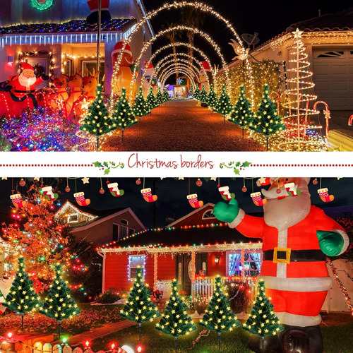 Luces Solares Para Árbol De Navidad Con 8 Modos Impermeables