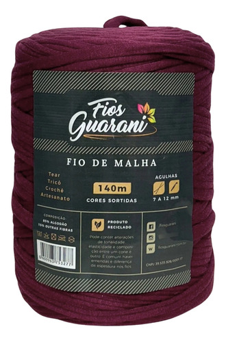 Fio De Malha Residual 140m - Fios Guarani Cor Bordô