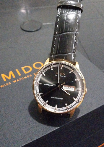 Reloj Mido Commander Ii Anthracite Edition Meses S/intereses Black Dorado Oscuro Black (Usado)