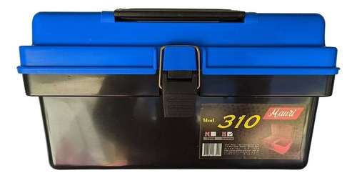 Caja De Pesca Mauri Herramientas Multiuso 310 H 14'' Color Negro Tapa Azul