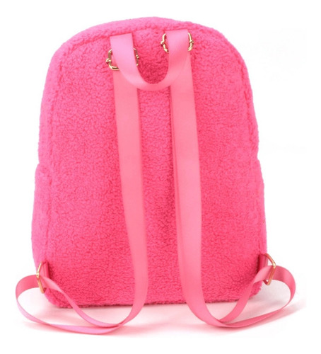 Mochila De Costas E Estojo Barbie Rosa Pink Pelúcia Luxcel