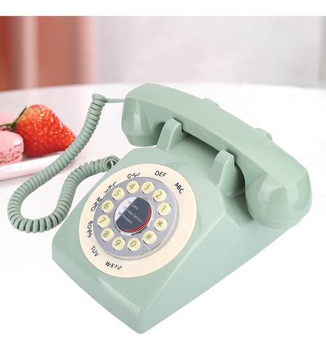 Teléfono Retro, Teléfono De Escritorio Verde Para Uso Domést