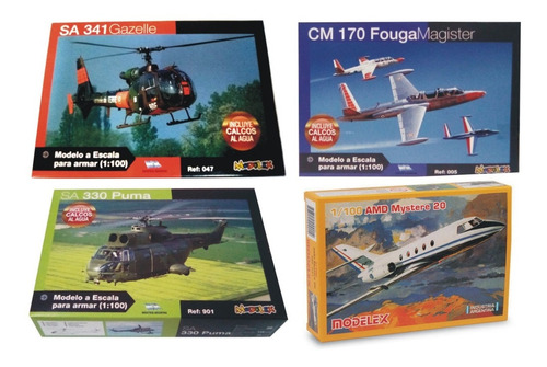 Imagen 2 de 8 de 4 Maquetas Para Armar De Aviones Modelex + 1 Pegamento