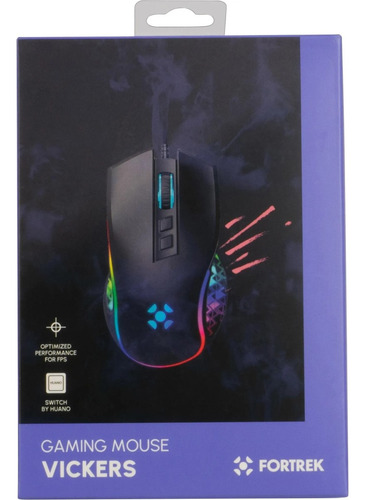 Mouse New Vickers 8000 Dpi Rgb 6 Botões New Edition Preto Preto
