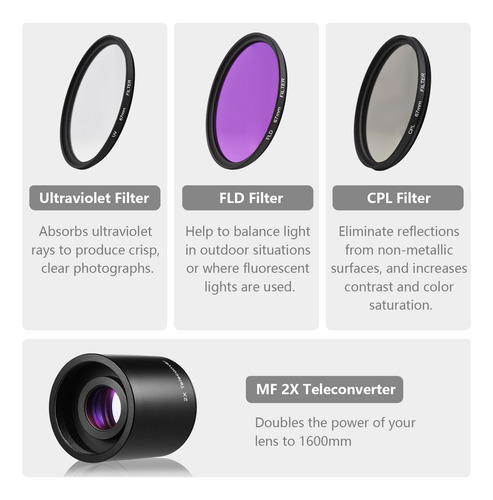 Filtros De Lente De Cámara Lente T7 550d T5 1500d T7i T6 200