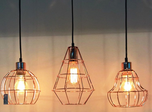 Imagem 5 de 8 de 2 Pendentes Industrial Cobre Aramado Bronze Retro Loft 4520