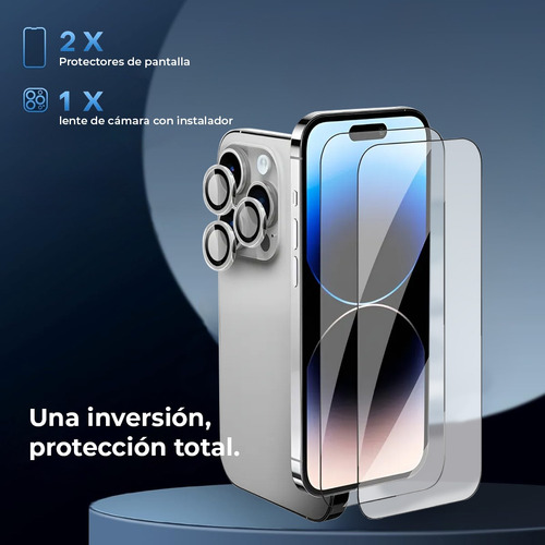 2 Micas Cristal Templado + Mica Lentes Cámara Para Iphone Iphone 16 Pro Max