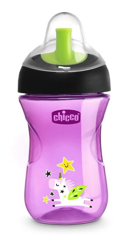 Vaso Tetero Entrenador 9oz Chicco Pitillo 9 M+ Rosado/ Lila