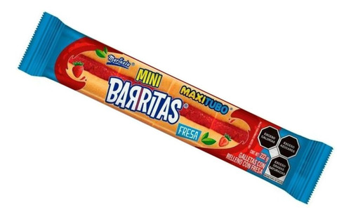 9 Pzas Galletas Barritas Maxitubo Mini Con Relleno Con Fresa