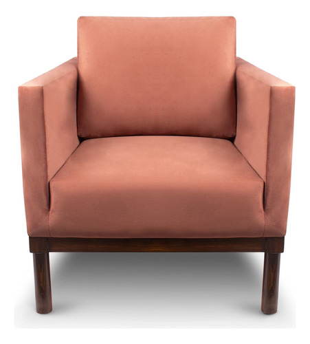 Sillón Havre Sofamatch, Tela De Terciopelo, Patas Natural Color Rosa Diseño De La Tela Moderno