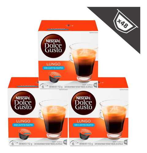 Café Dolce Gusto Lungo Descaffeinato X3 Cajas