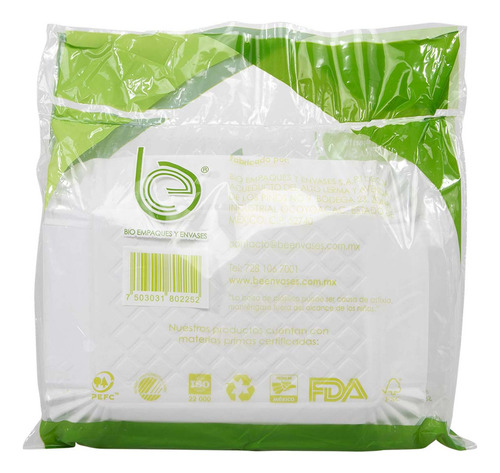 Platos Mr Bee Charola Biodegradable Paquete Con 20 Piezas
