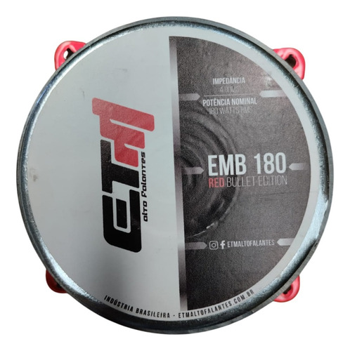 Par Alto Falante 6 Polegadas 180w Rms 4 Ohms Som Etm Cor Preto/vermelho