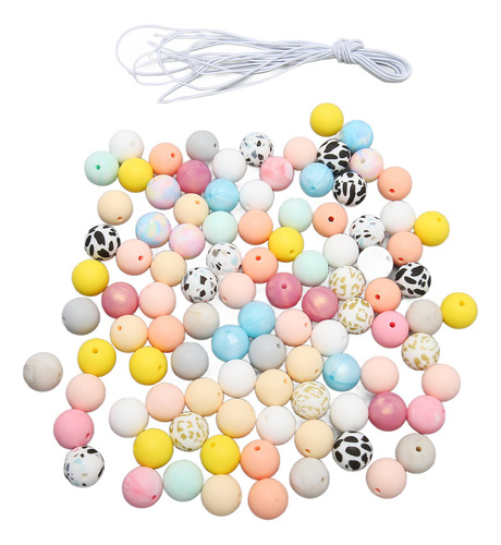Perlas De Silicona Para Hacer Llaveros, 100 Unidades Colorid