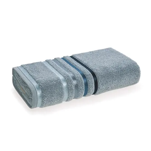 Toalha Banho Grande Karsten Lumina Fio Penteado 140x70cm Azul Sereno Liso