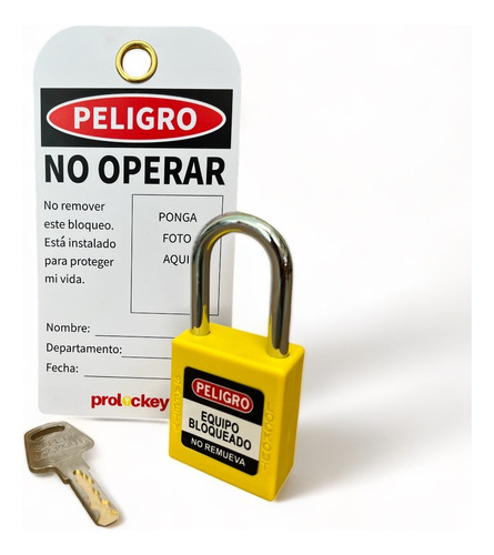 Kit Loto Candado De Seguridad + Etiqueta En Español