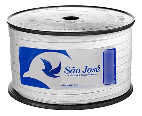 Elástico São José Pigeon 10 Branco 6mm - 100mt Desenho do tecido Liso