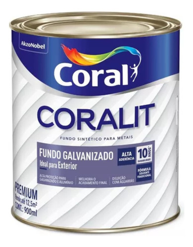 Coralit Fundo Galvanizado 900 Ml - Branco