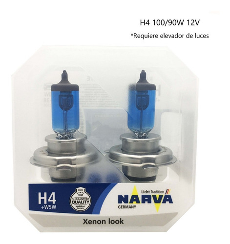 Imagen 3 de 4 de Focos Halógenos Narva H4 90/100w Luz Blanca