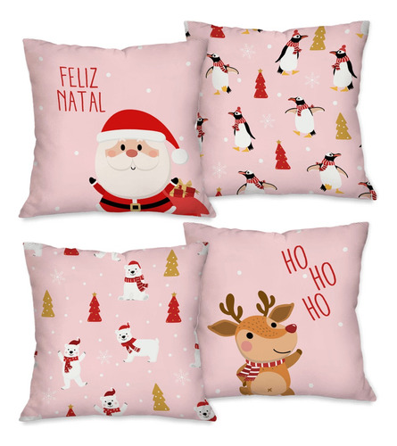 Capas De Almofada Decorativas Natal Urso Polar Pinguim Dcorô