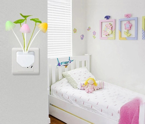 Luz Led Flores Y Hongos Lámpara Con Sensor Nocturno 3 Luces