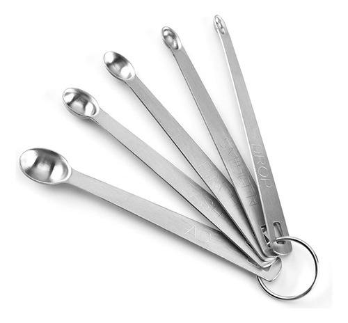 Juego De Minicucharas Medidoras De Acero Inoxidable 5 En 1 P