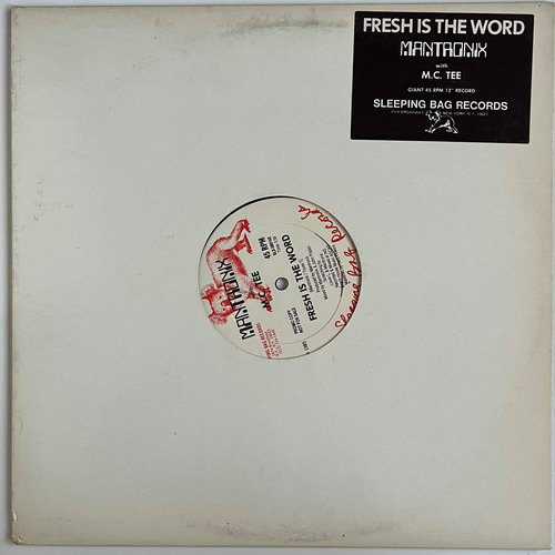 Mantronix - Fresh Is The Word - 12'' Single Vinil Us