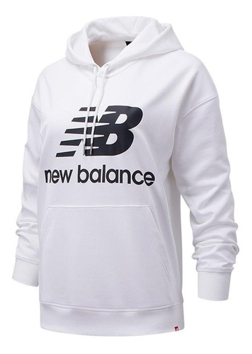 Hoodie New Balance Essentials Para Mujer-blanco/negro