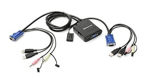 Iogear 2 Puertos Usb Kvm Vga Cable Con Cables, Remoto, Aud