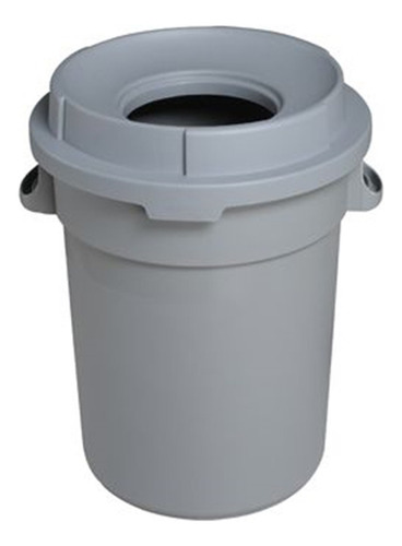 Bote Cilíndrico Con Tapa Embudo, 80 Litros Color Gris
