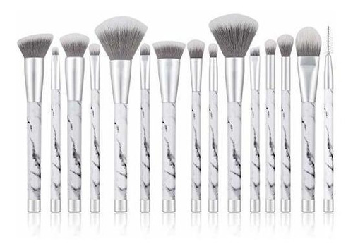 Brochas De Maquillaje - Unimeix Marble Makeup Brushes 15 Pie