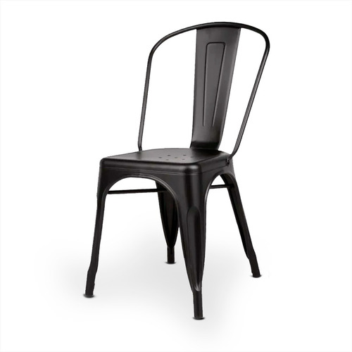 Imagen 3 de 9 de Silla Tolix Vintage Hierro Negro Mate Pack X6 Exterior