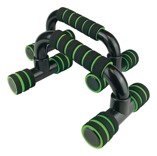 Push Up Barras Fijas P/ Flexiones Lagartijas Fitness LG Color Negro-verde